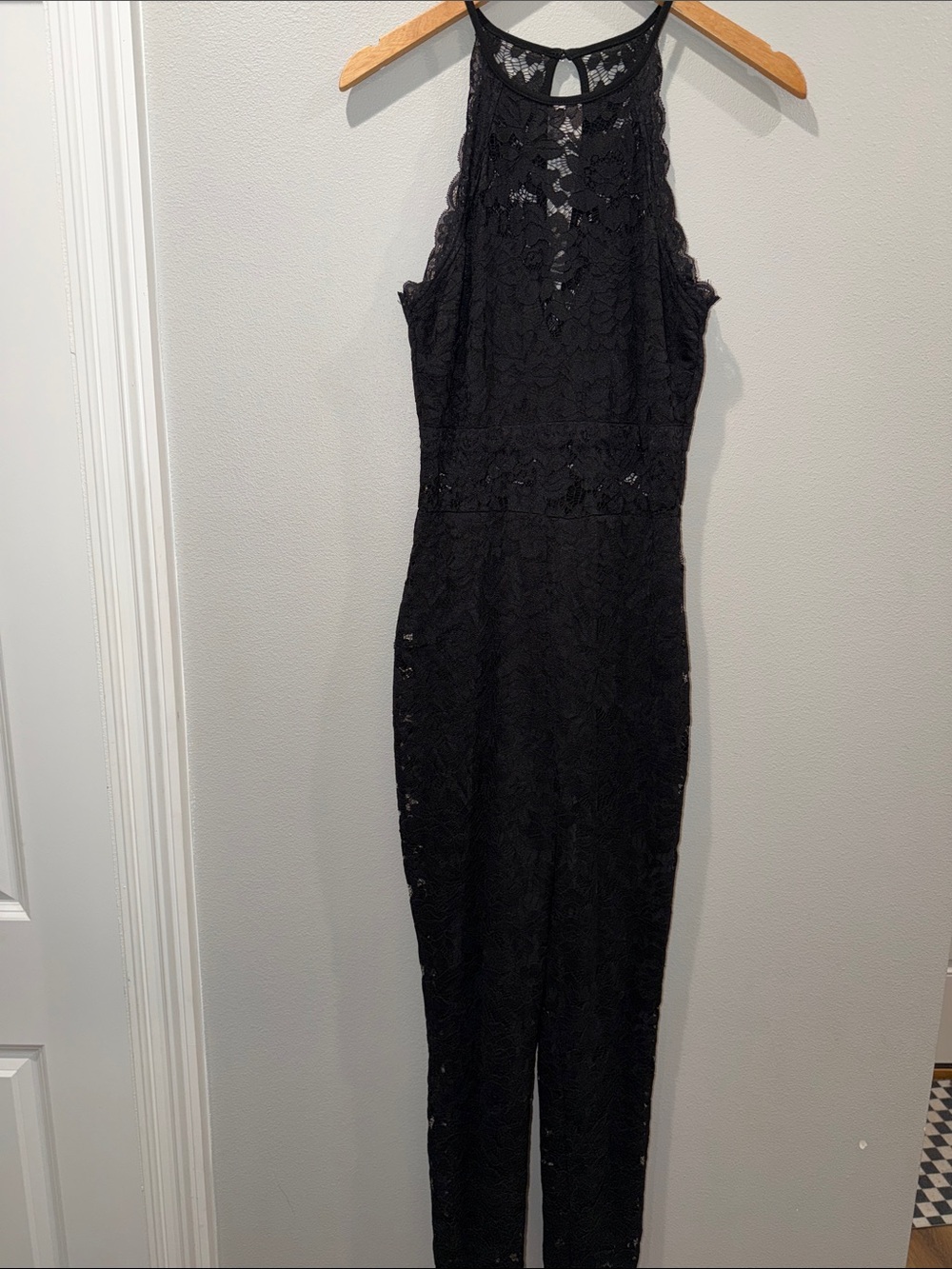bebe Black Lace Romper Size Small